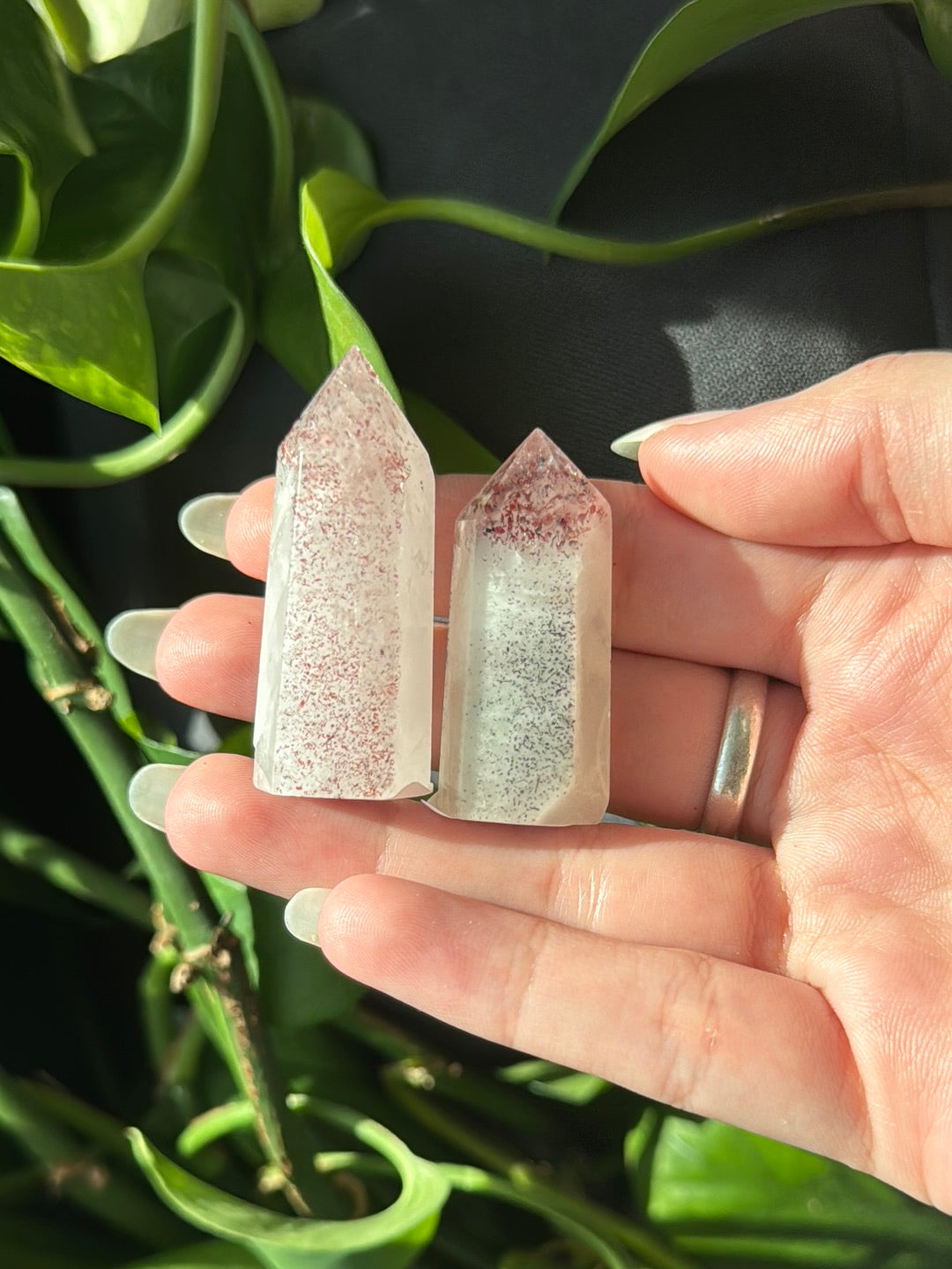 Hematite Sparkle Quartz Mini Towers