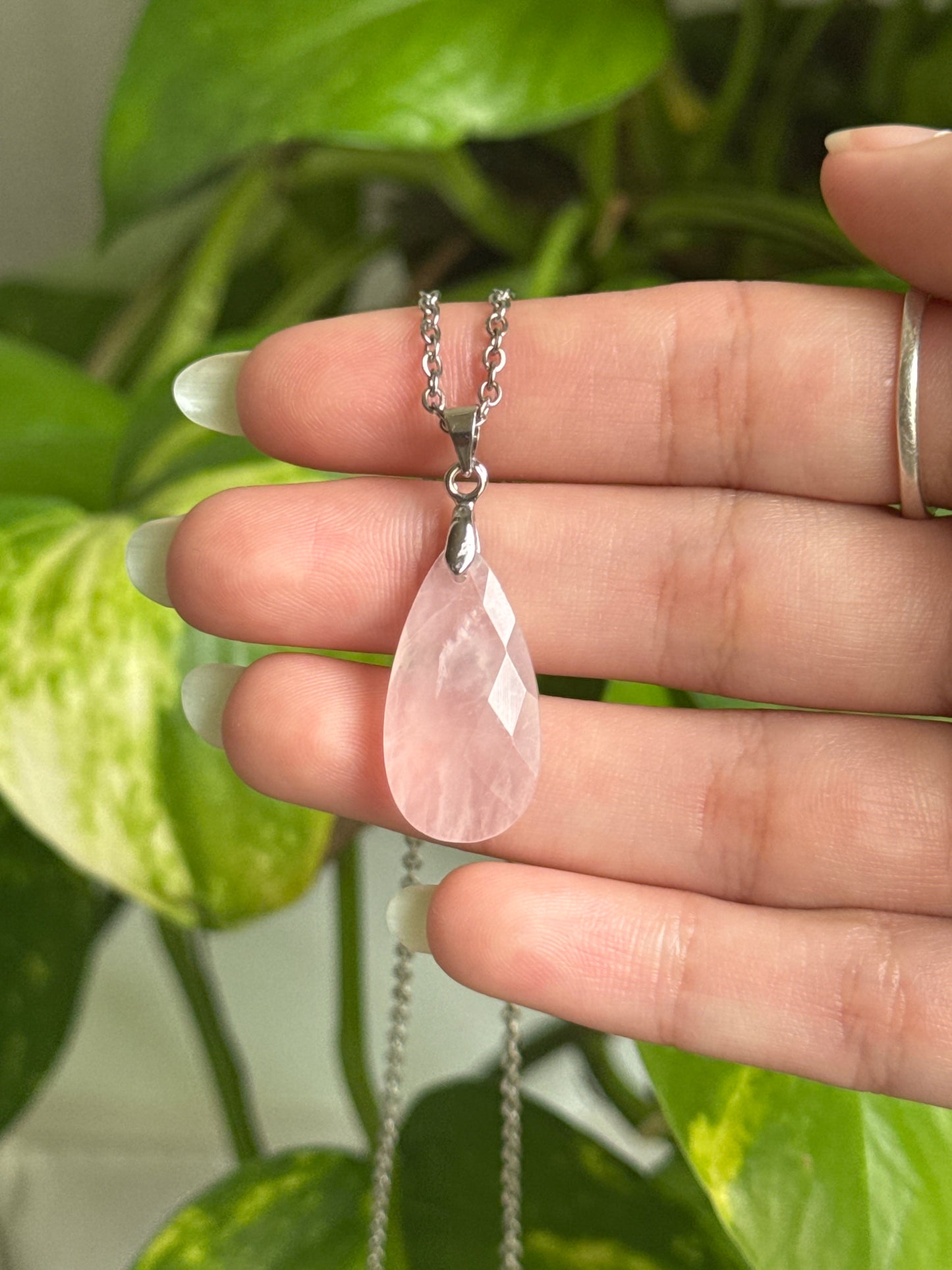 Rose Quartz Faceted Necklace