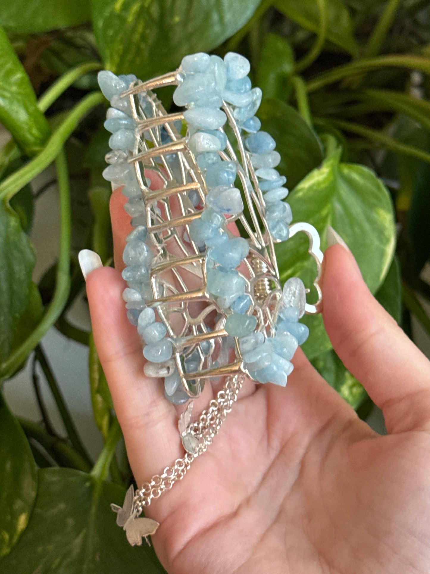Aquamarine Butterfly Hairclip
