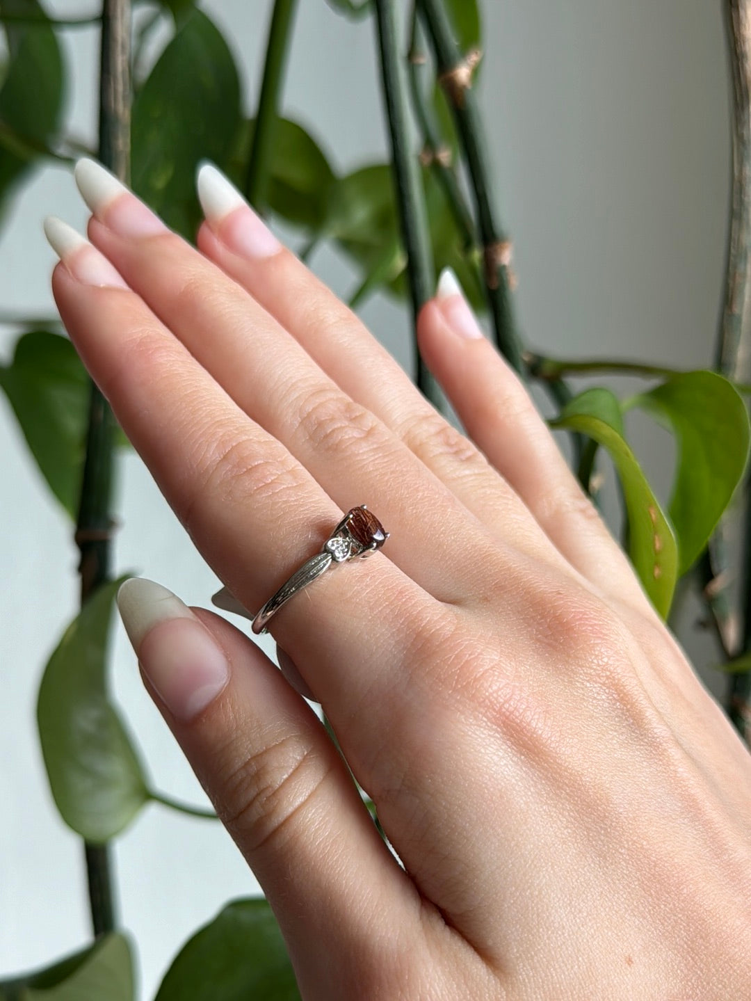Dainty Copper Rutile Adjustable Ring