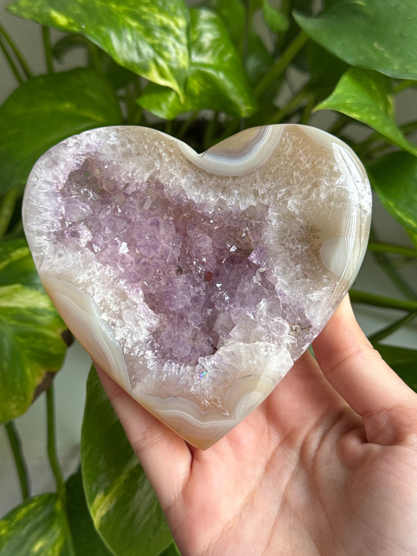 Amethyst & Agate Heart