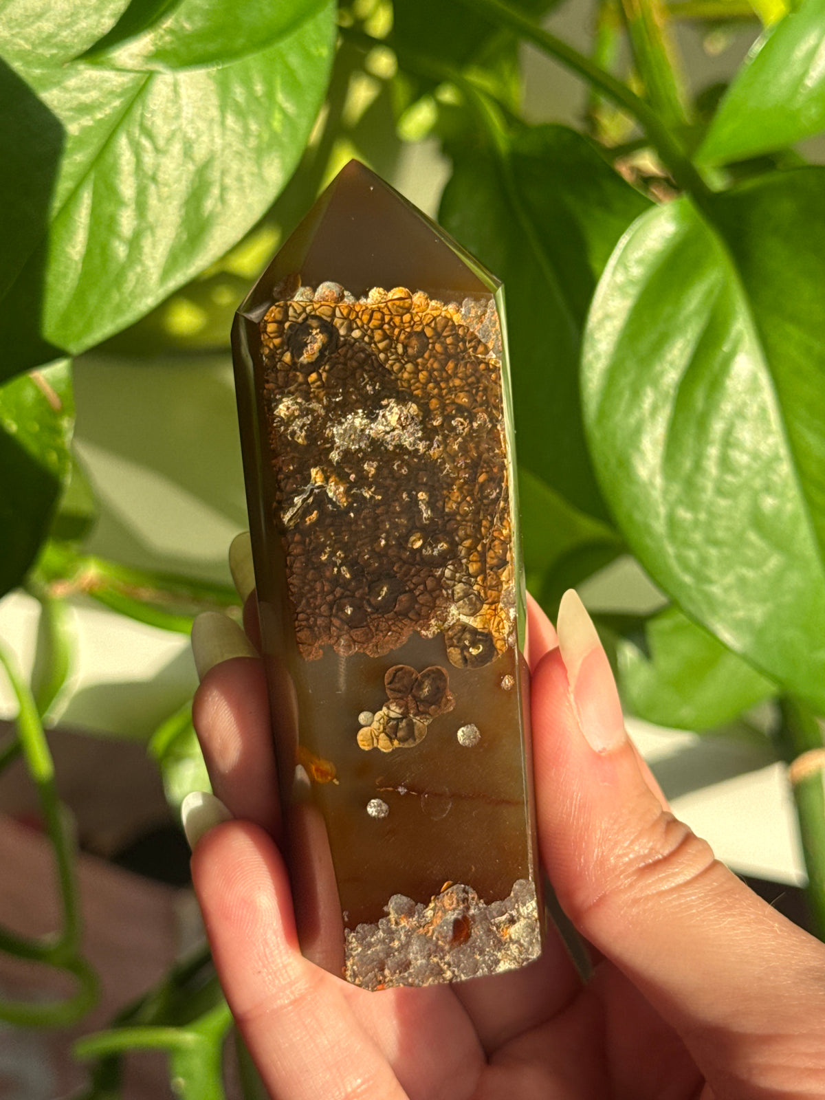 Black Sugar Druzy Black Agate Tower