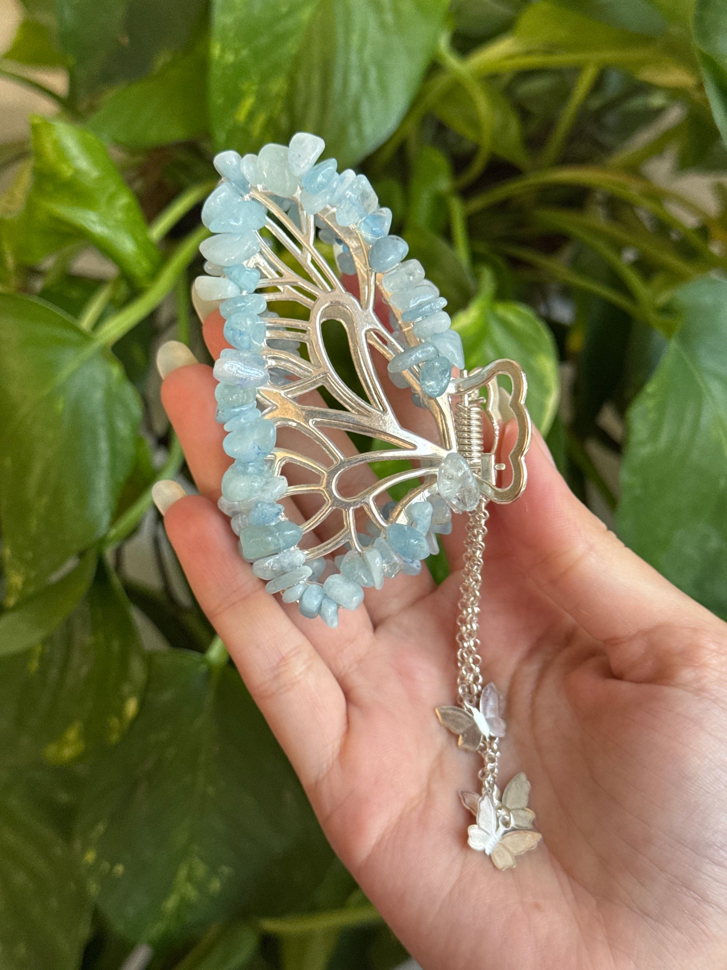 Aquamarine Butterfly Hairclip