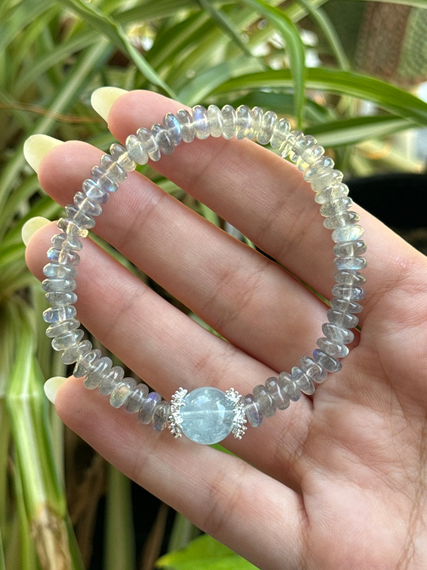 Colorful Labradorite & Aquamarine Bracelet
