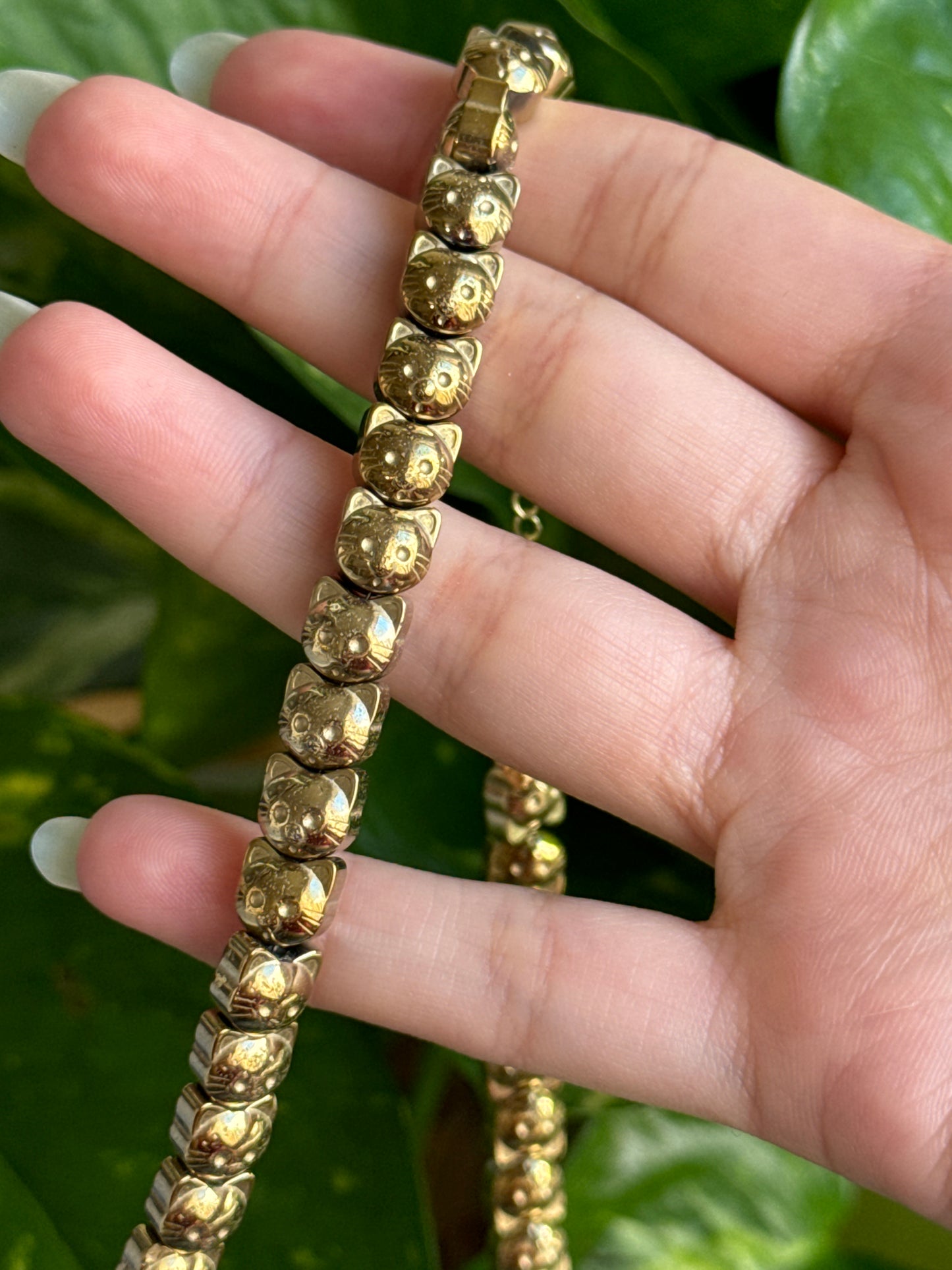Pyrite Kitty Adjustable Necklace