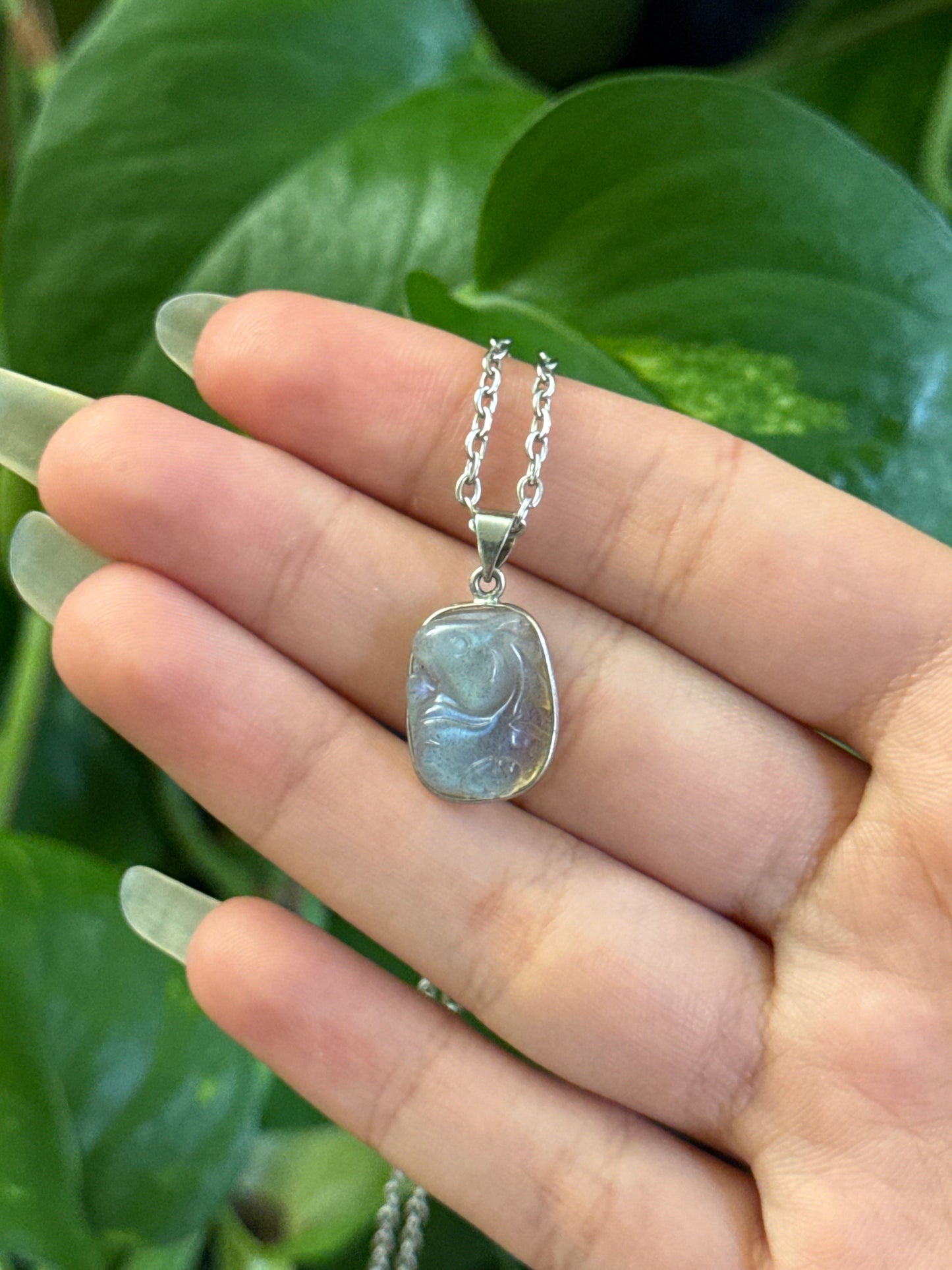 Labradorite Animal Carving Necklace