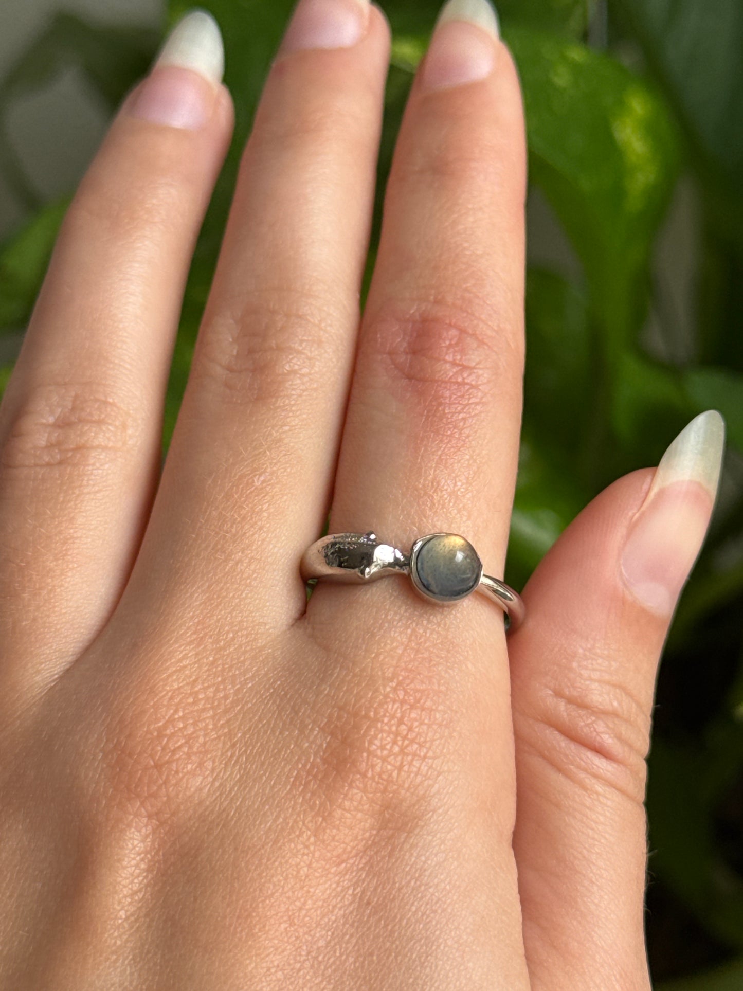 Labradorite Dolphin Adjustable Ring