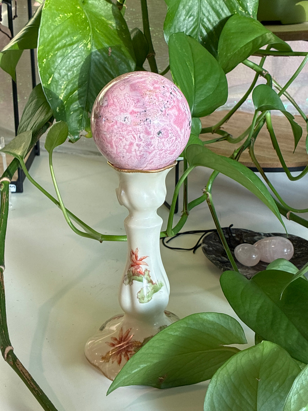 Large Bubblegum Rhodonite Sphere