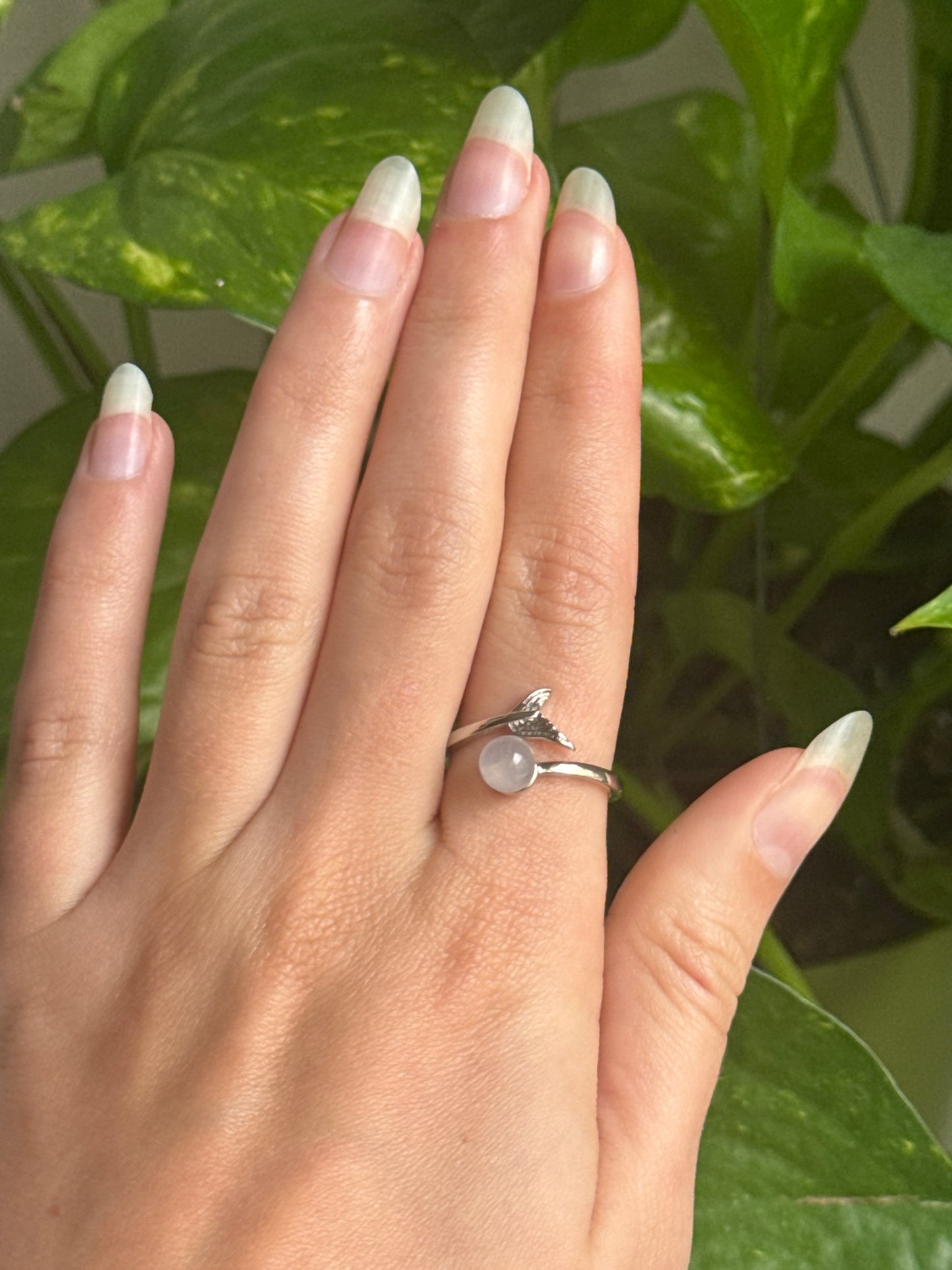 Rose Quartz Mermaid Adjustable Ring