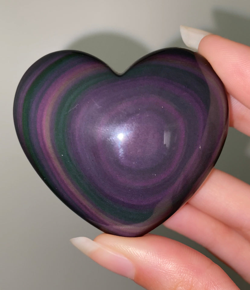 High Quality Rainbow Obsidian Heart B