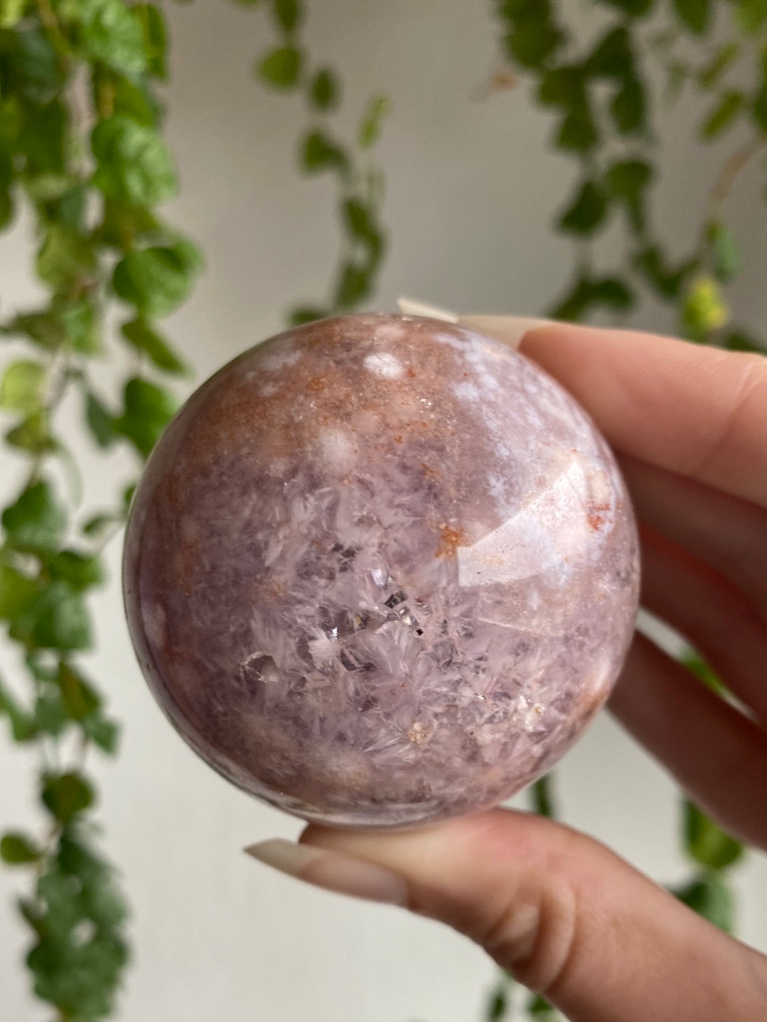 Beautiful Druzy Cave Pink Amethyst & Amethyst Sphere