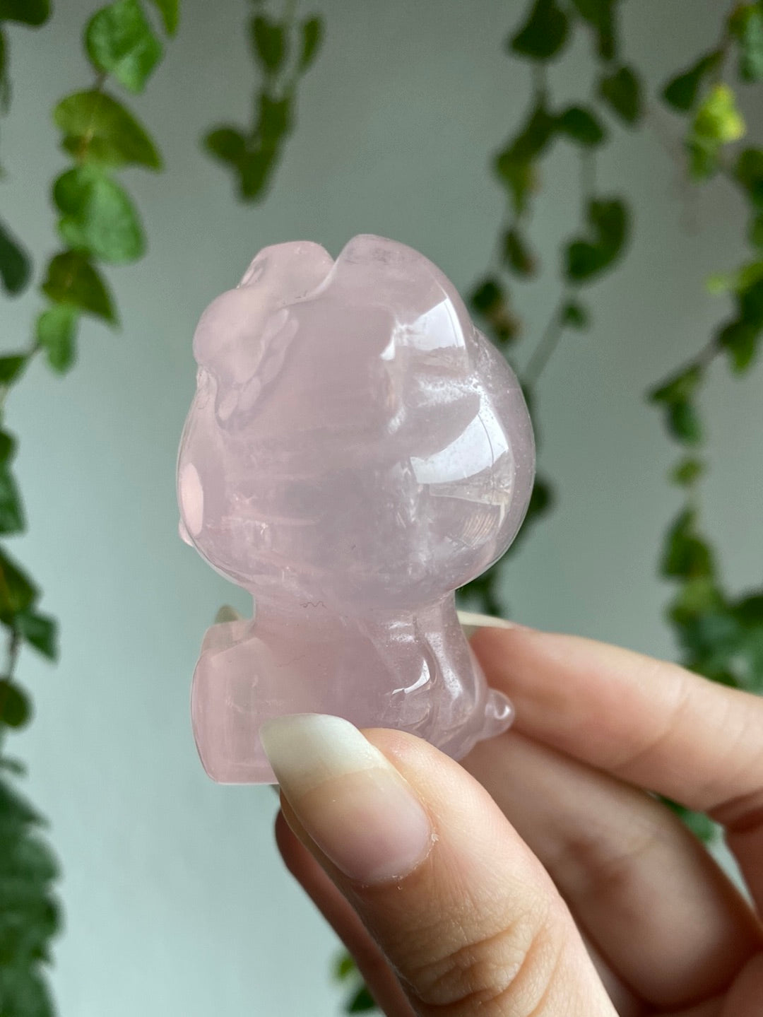 High Grade Star Flash Rose Quartz Hello Kitty