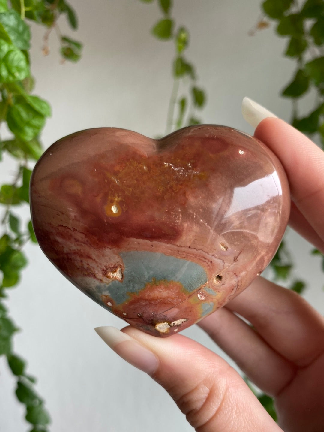 Puffy Polychrome Jasper Heart