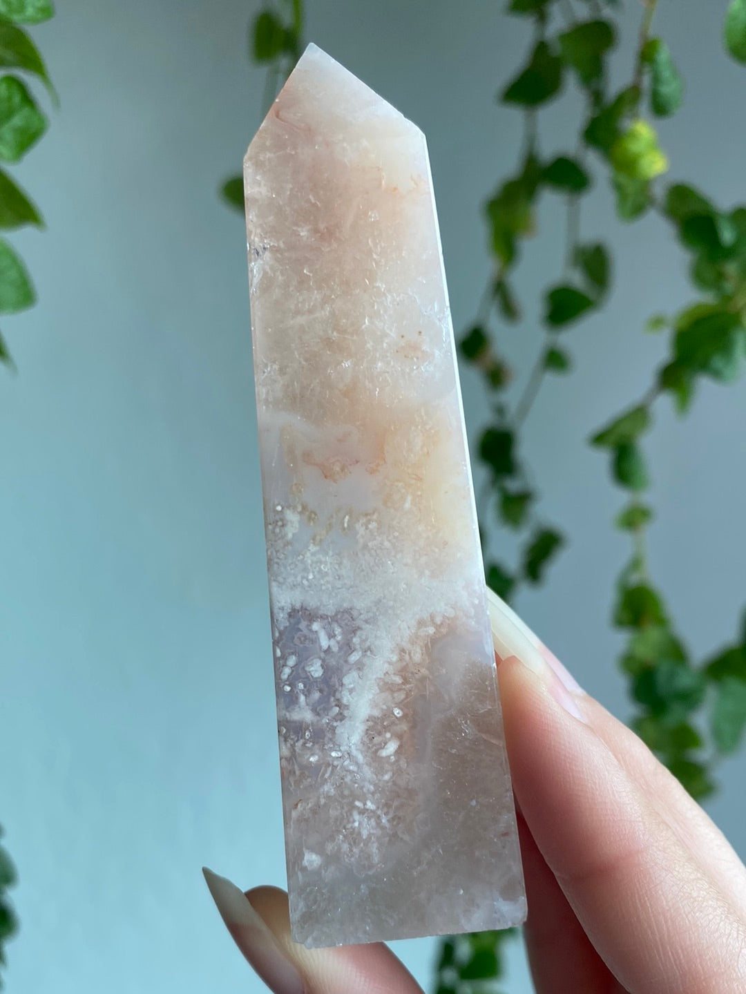 Pink Amethyst Flower Agate Tower