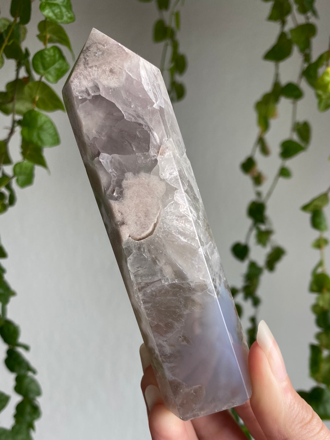 Prasiolite & Pink Amethyst Tower