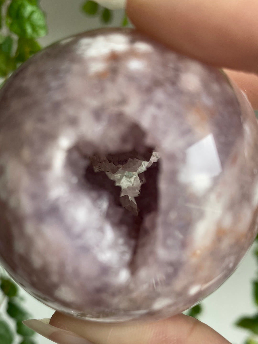 Beautiful Druzy Cave Pink Amethyst & Amethyst Sphere