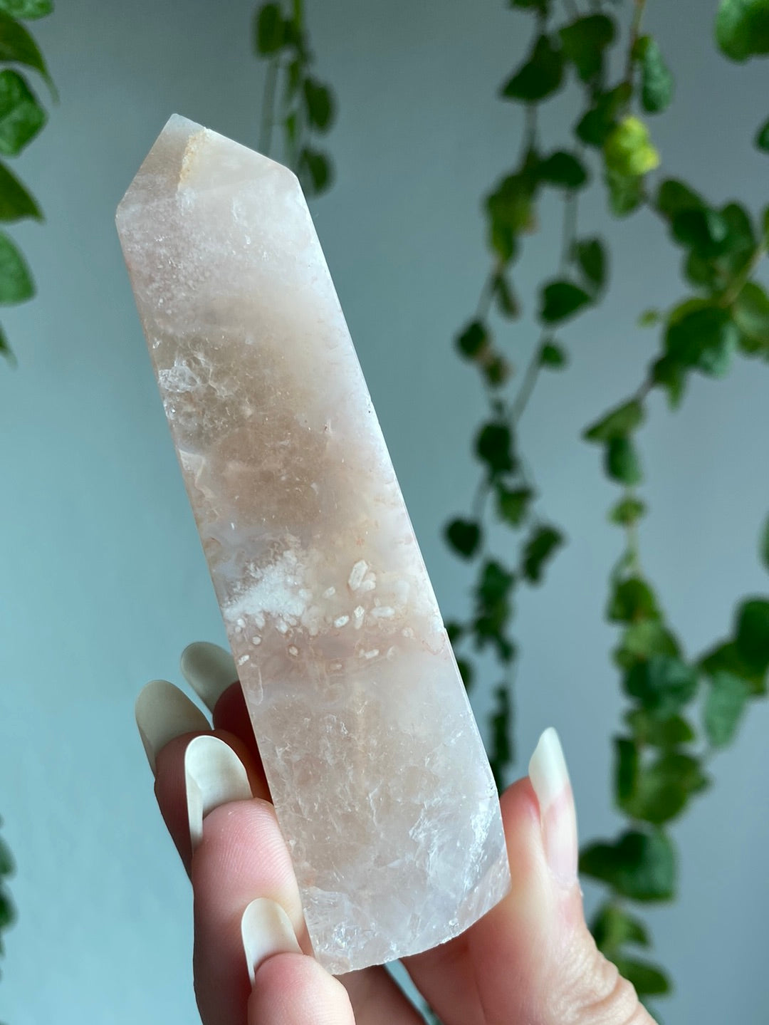 Pink Amethyst Flower Agate Tower