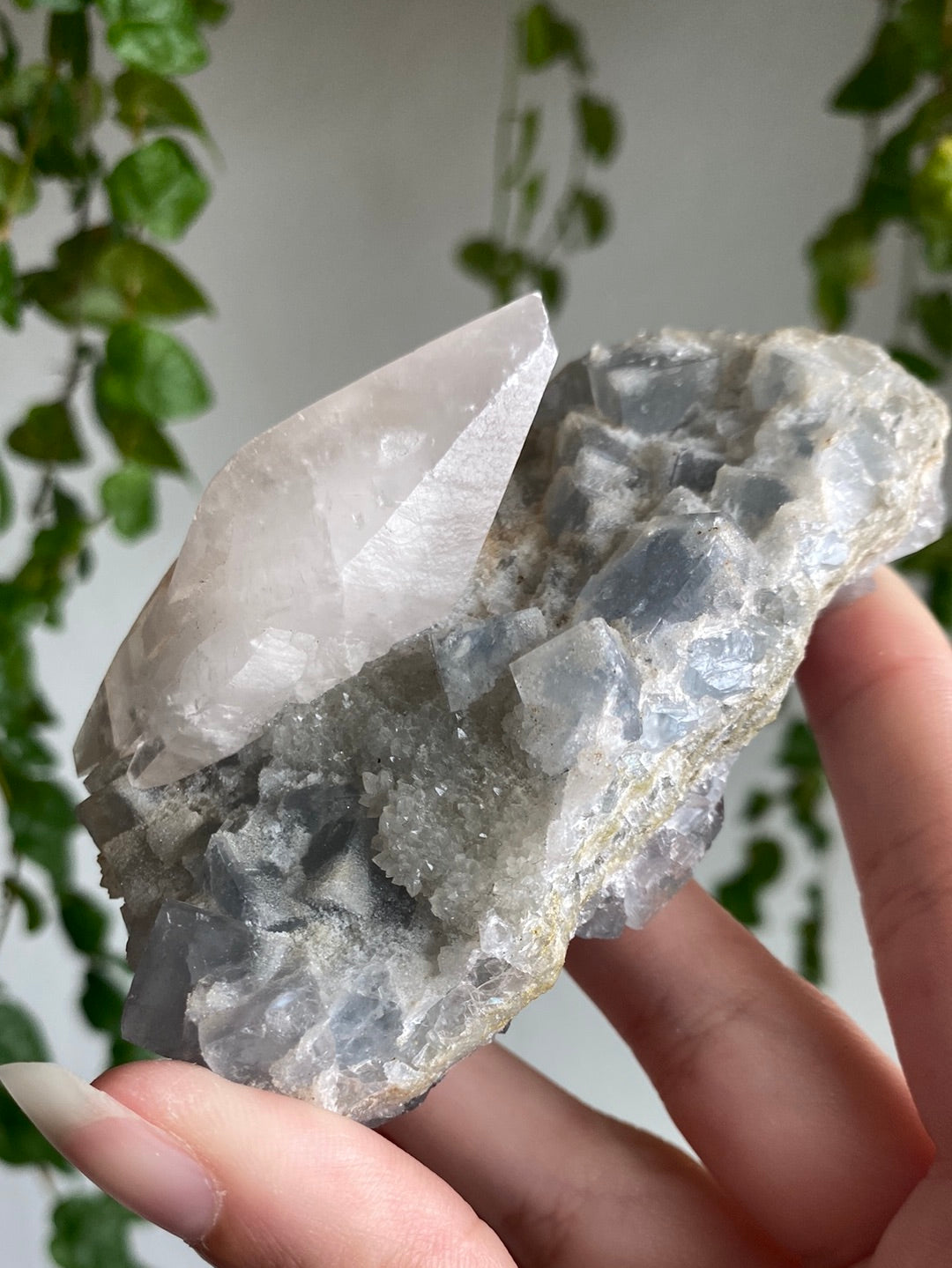 High Grade UV Reactive Calcite On Cubic Fluorite