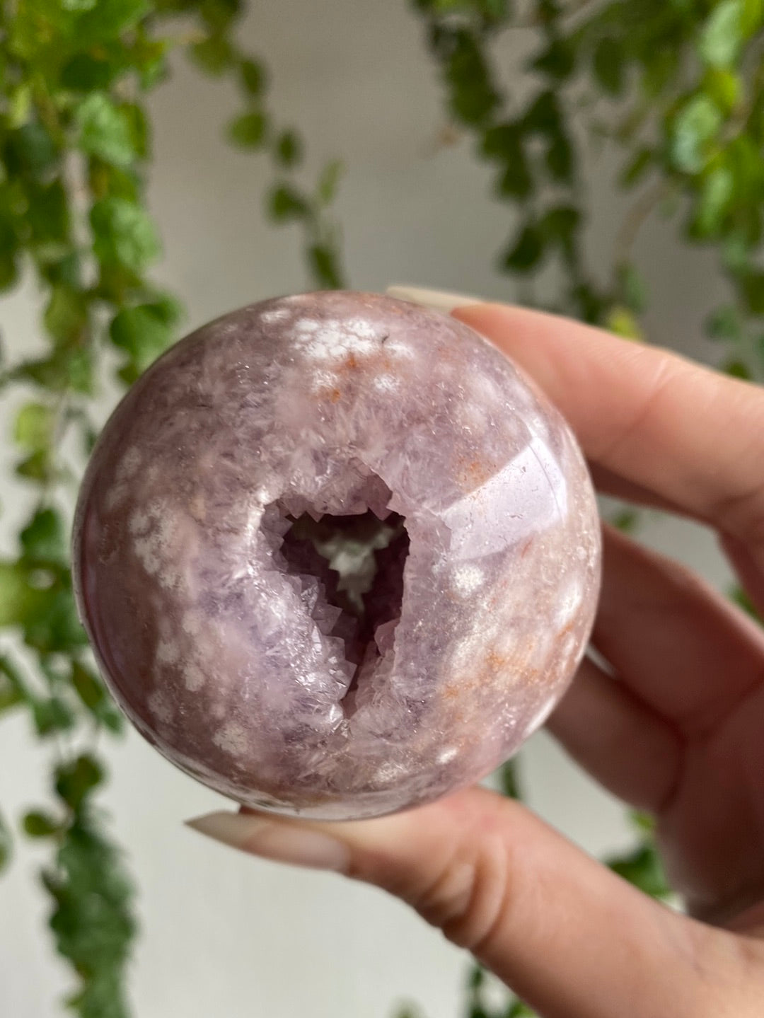 Beautiful Druzy Cave Pink Amethyst & Amethyst Sphere