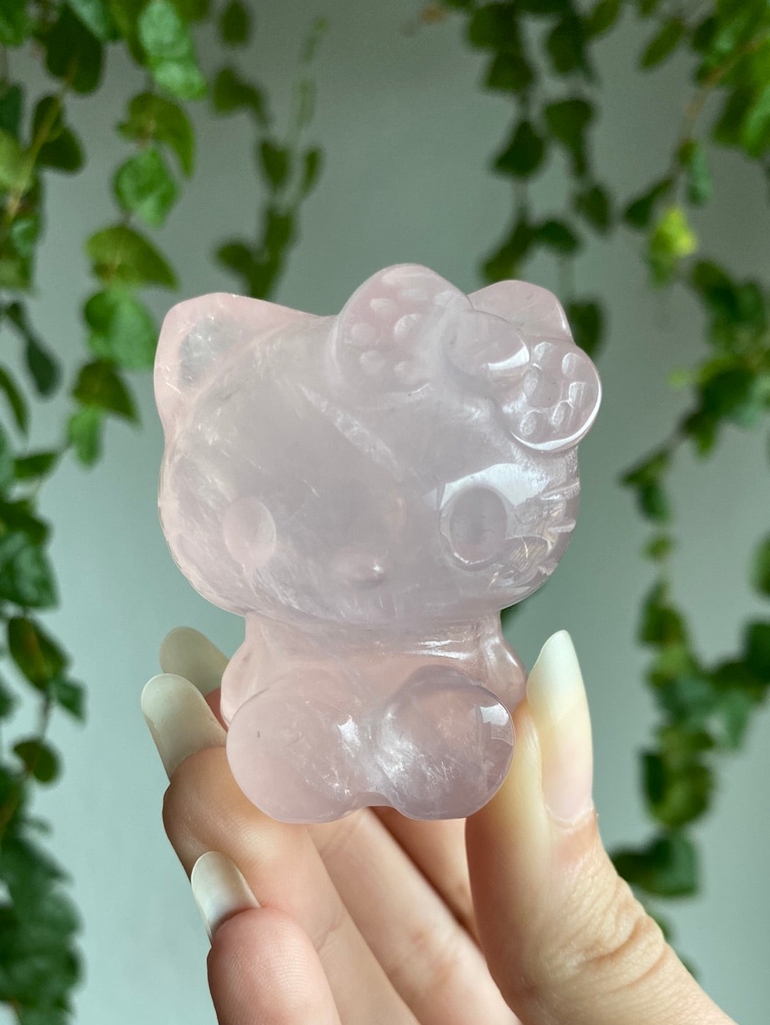 High Grade Star Flash Rose Quartz Hello Kitty