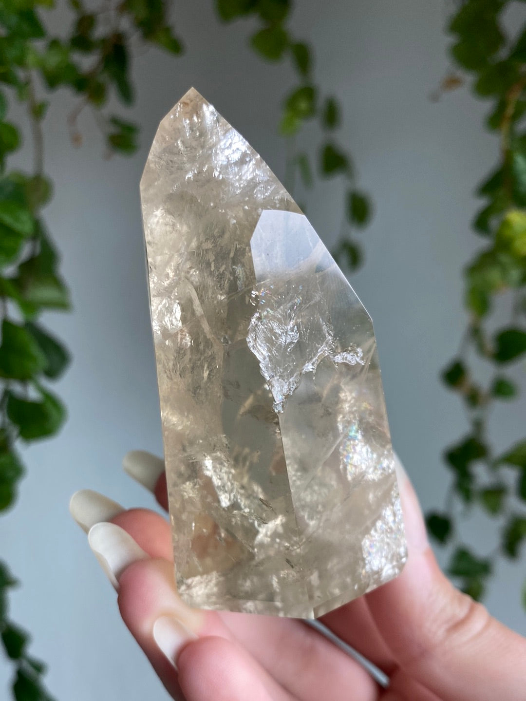 High Grade Champagne Citrine Facted Tower C (With Rainbows)