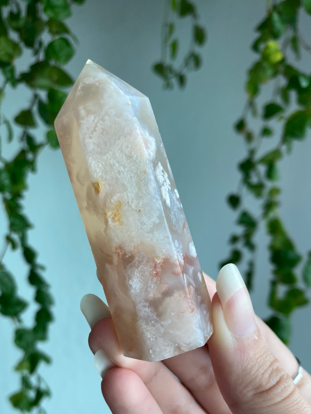 Flower Agate & Carnelian Tower