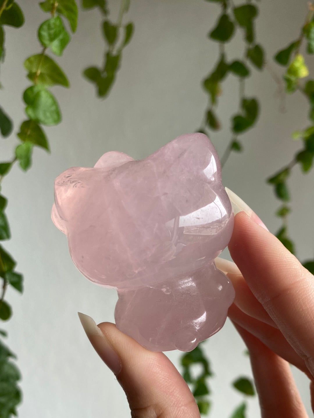 High Grade Star Flash Rose Quartz Hello Kitty