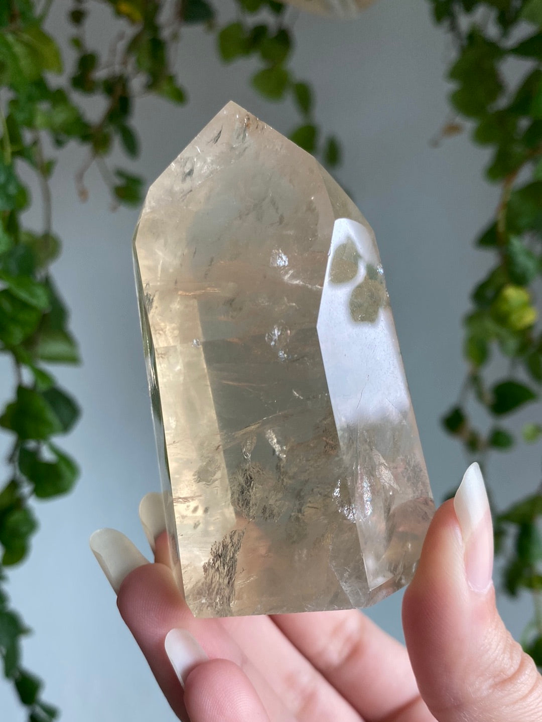 High Grade Champagne Citrine Facted Tower C (With Rainbows)