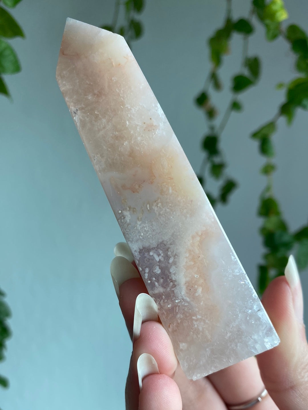 Pink Amethyst Flower Agate Tower