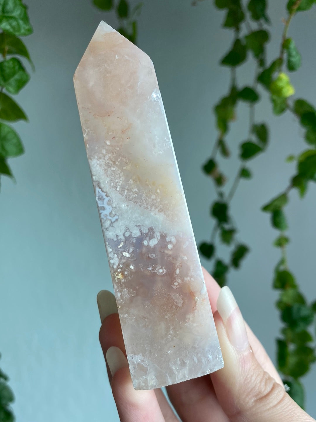 Pink Amethyst Flower Agate Tower