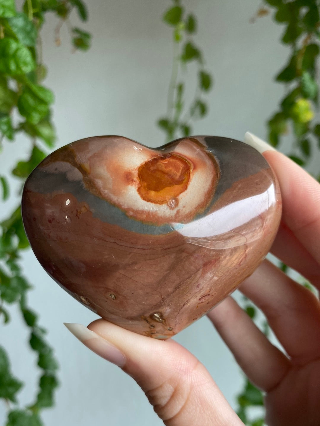 Puffy Polychrome Jasper Heart