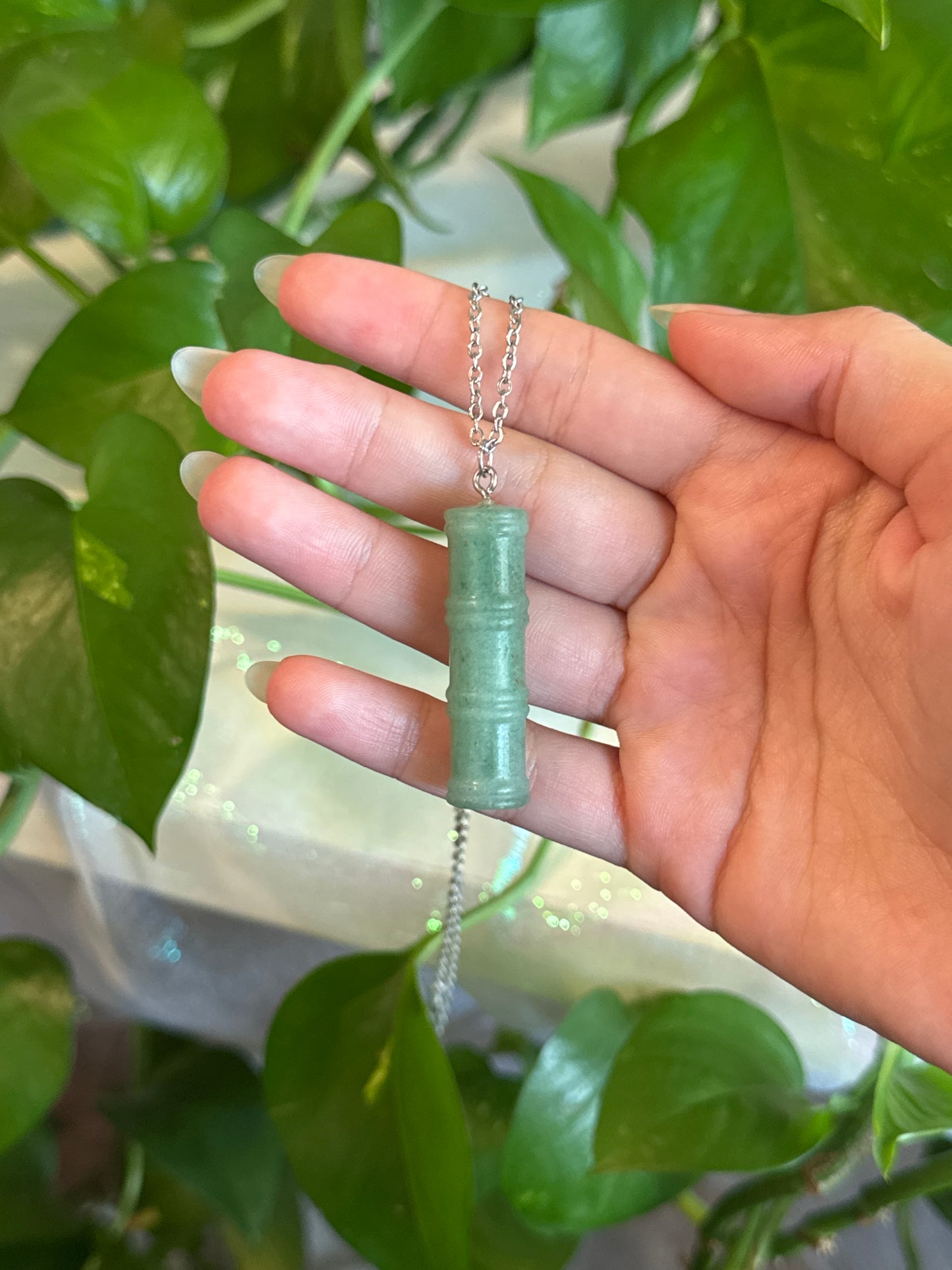 Green Aventurine Bamboo Necklace