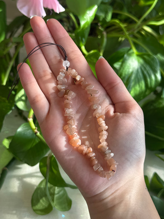 Peach Moonstone Phone Charm
