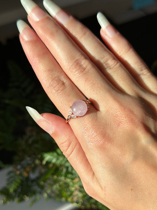 Rose Gold Kunzite Adjustable Ring