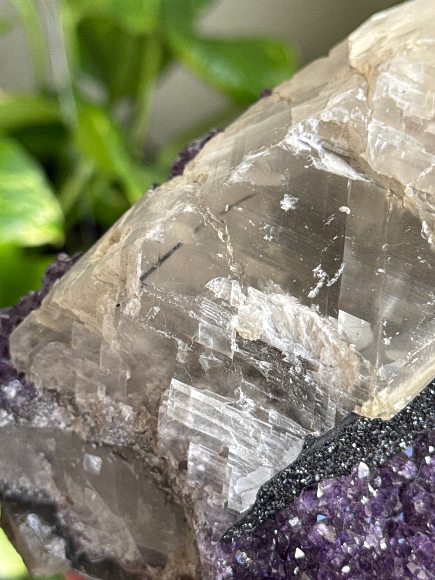 Large Unique Amethyst & Black Amethyst & Huge Calcite & Rutile Cluster
