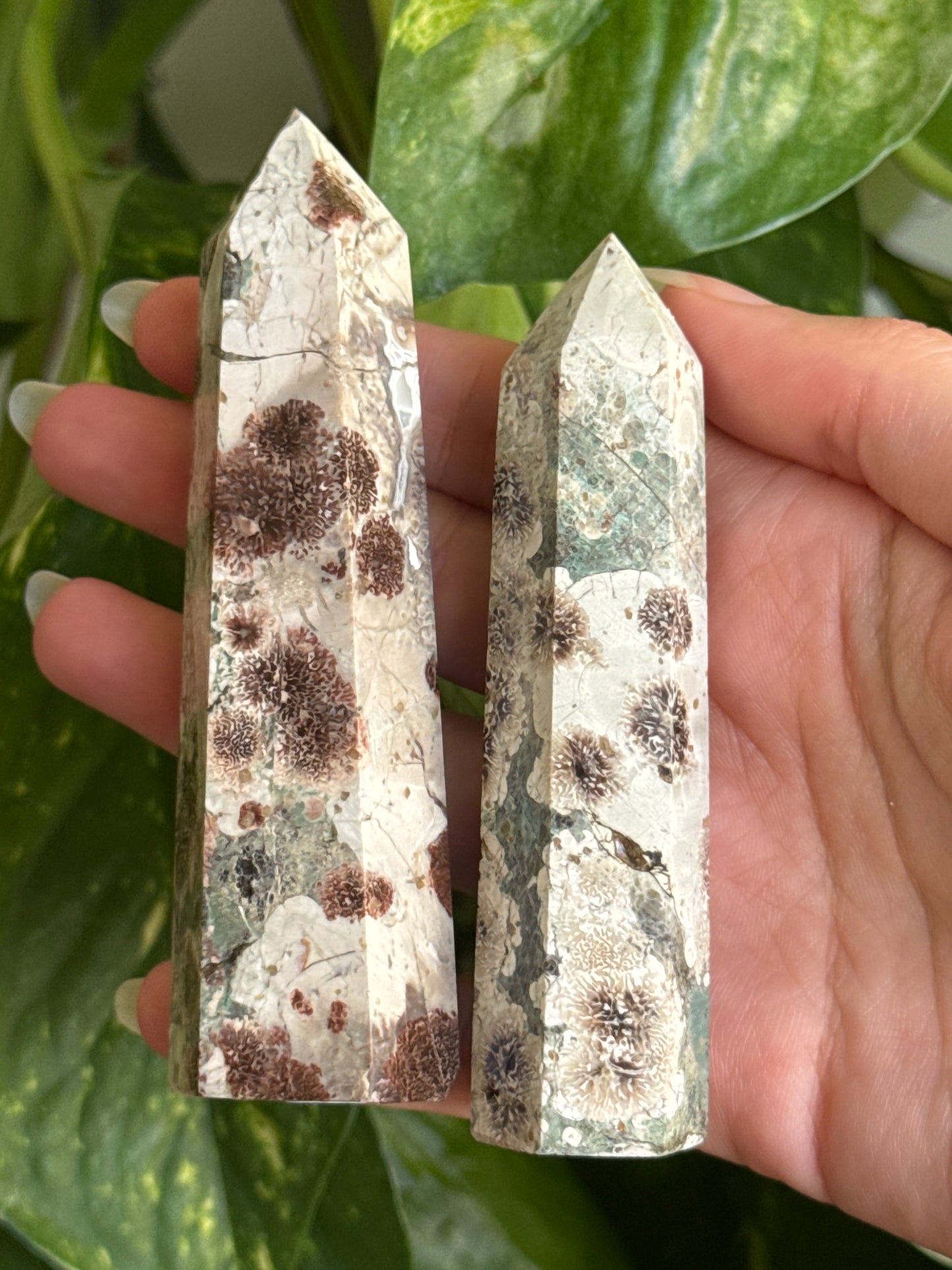 Green Flower Jasper Tower | You Pick