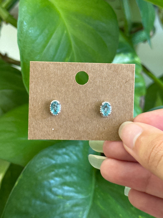 Blue Topaz Stud Earrings