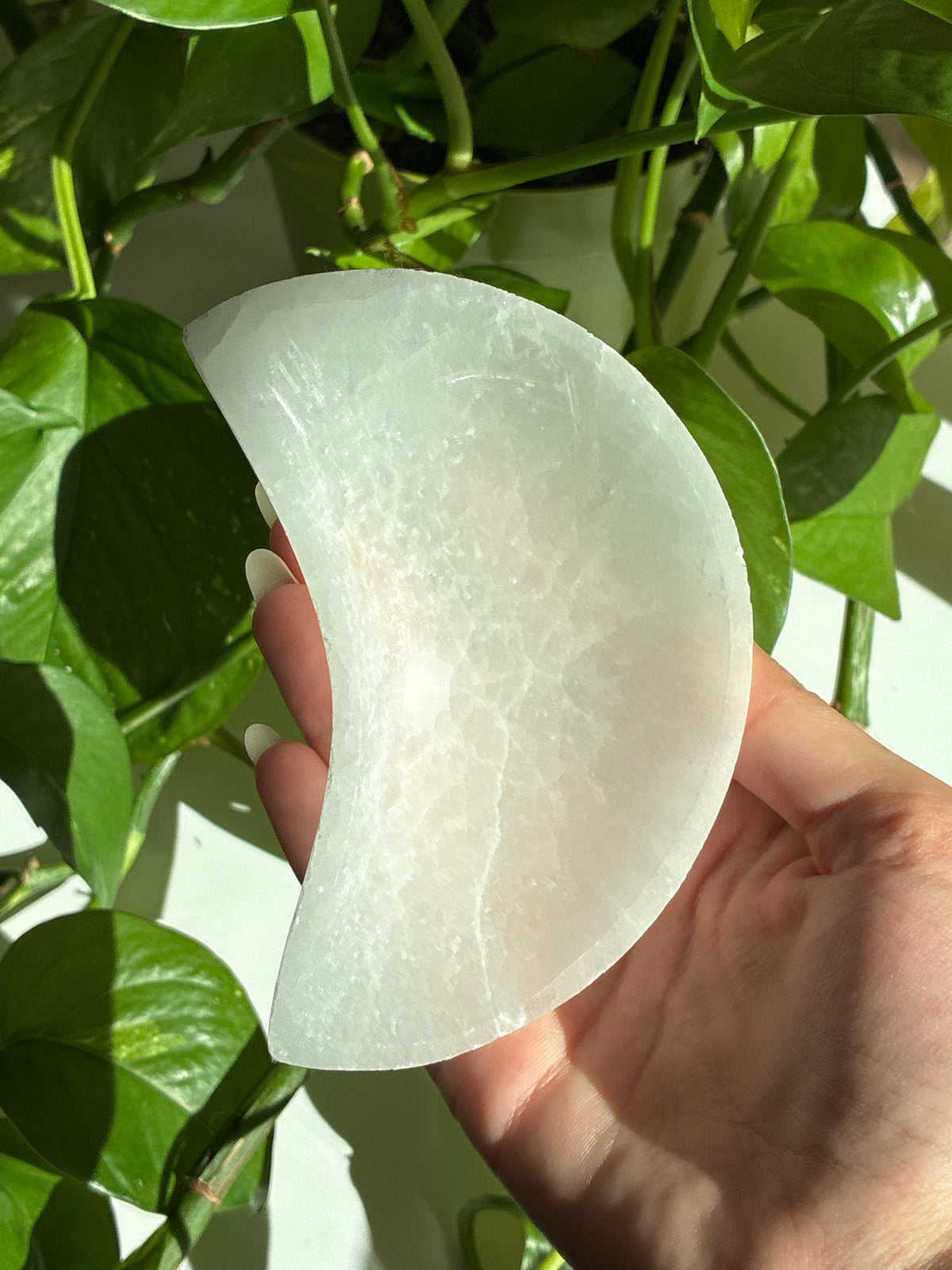 Selenite Crescent Moon Bowl