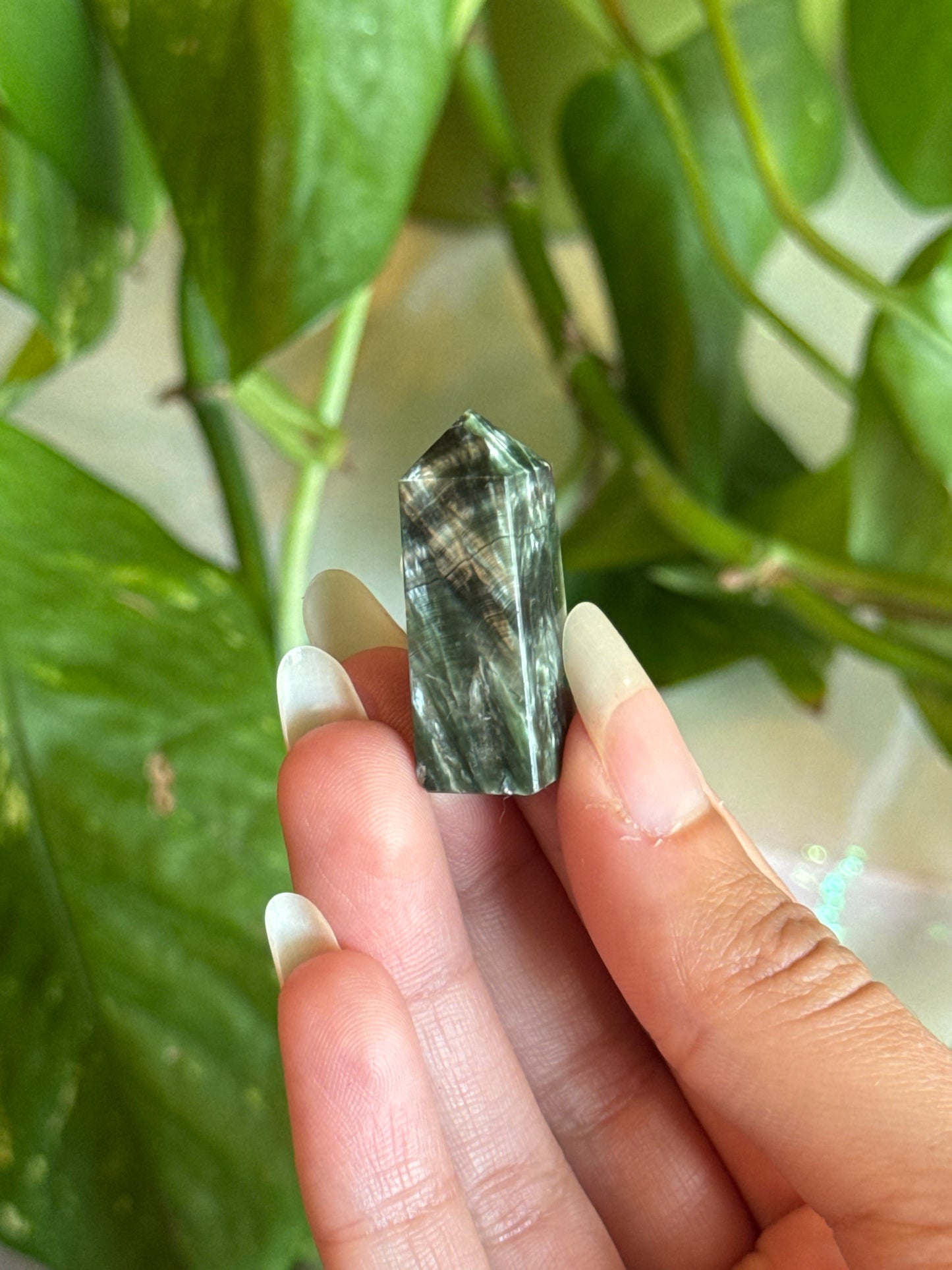 Seraphinite Mini Tower with Chatoyancy