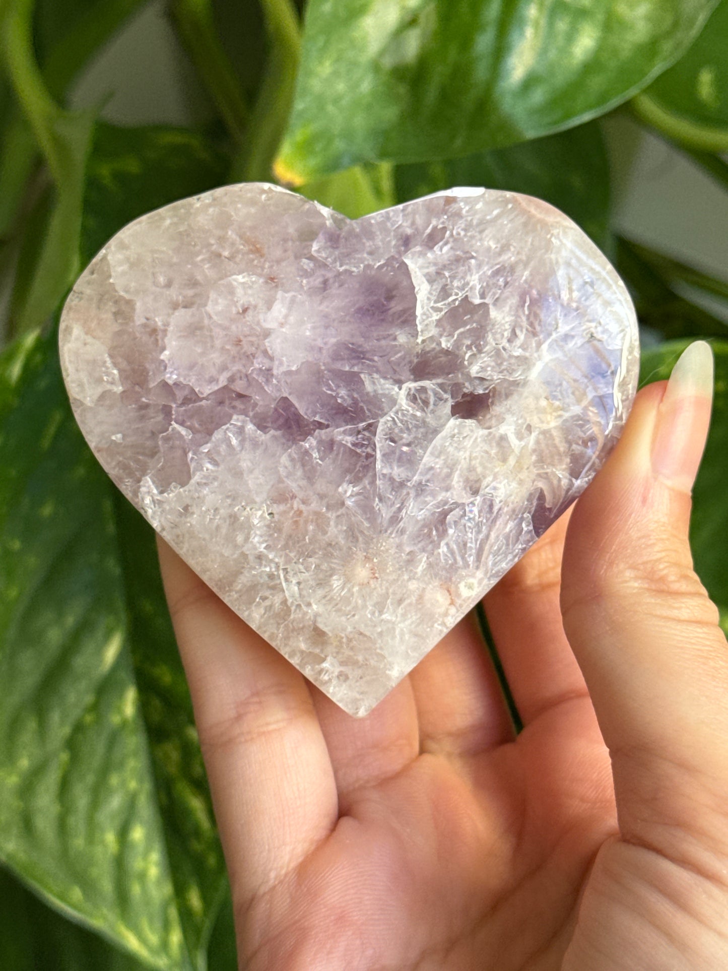 Pink Amethyst & Amethyst Heart