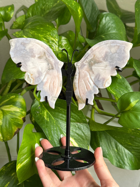 Dreamy Pastel Flower Agate Butterfly