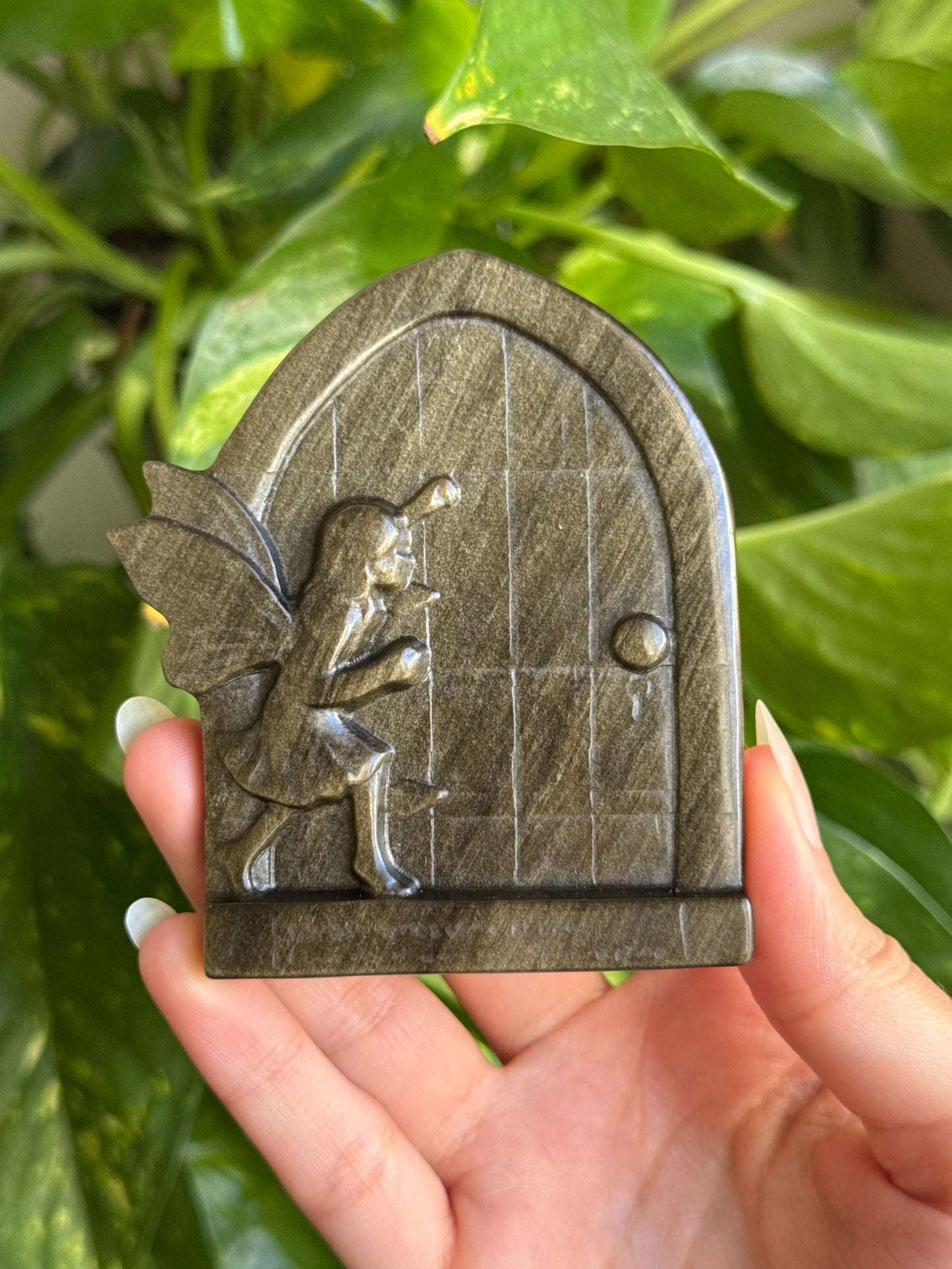 Gold Sheen Obsidian Fairy Door