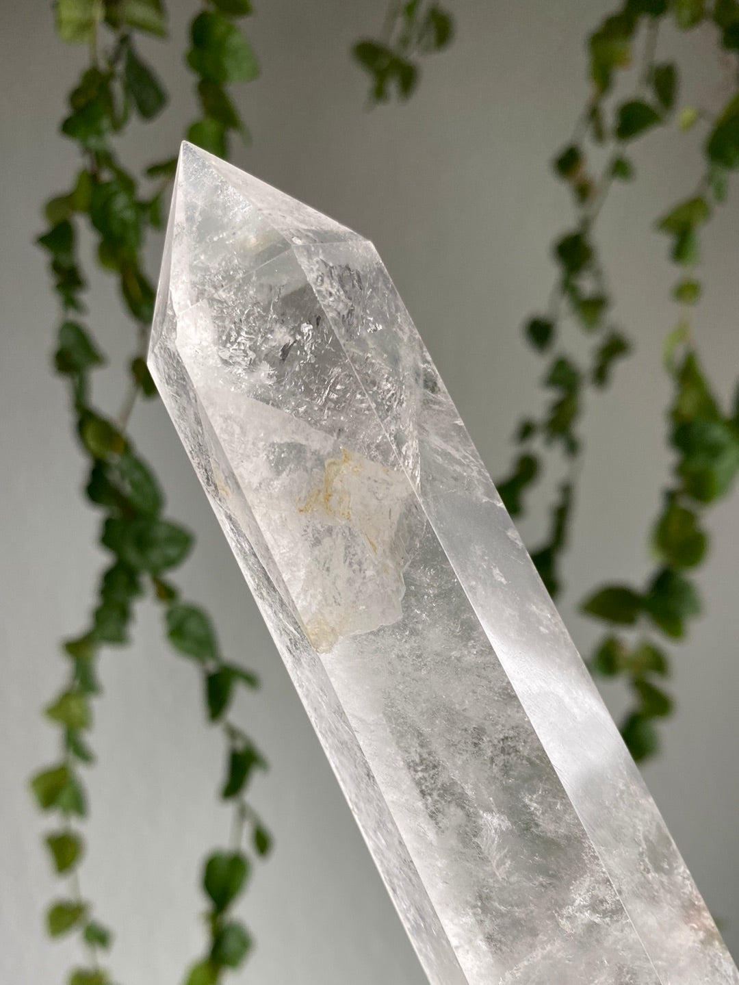 XXL 11” Clear Quartz Tower D With Golden Healer Inclusions