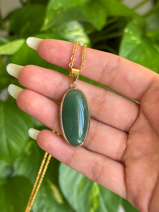 Green Aventurine Gold Necklace
