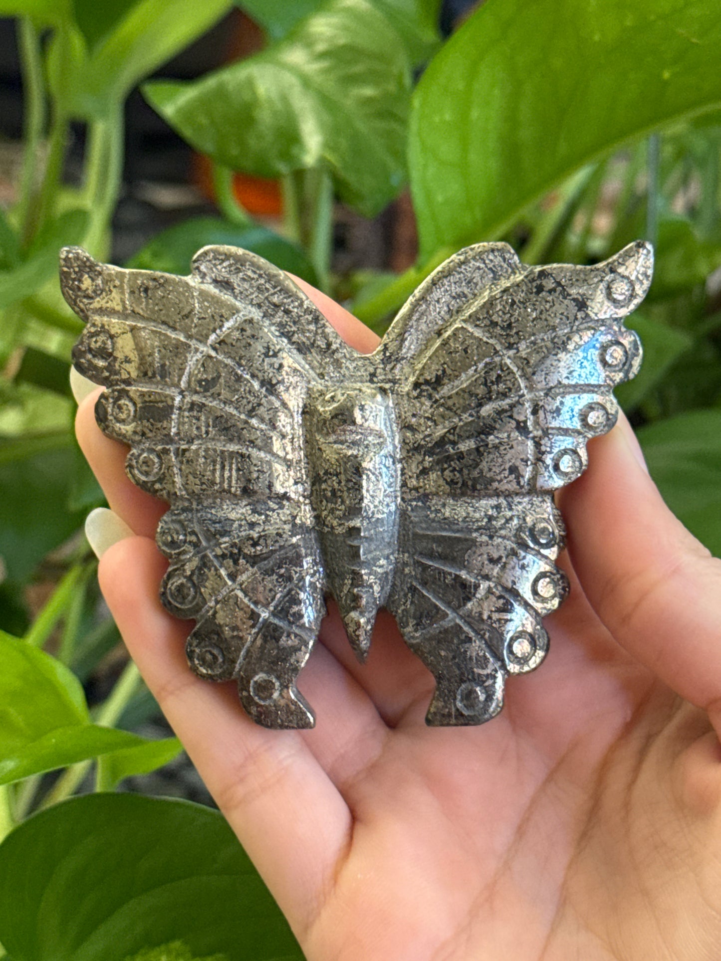 Beautiful Pyrite Butterfly Hand Carved