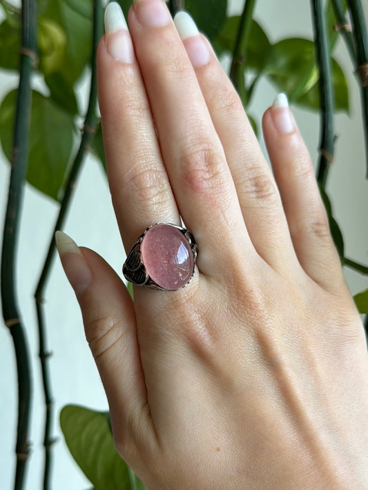 Strawberry Quartz Adjustable Ring