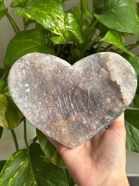 Large Galaxy Amethyst Geode Heart A