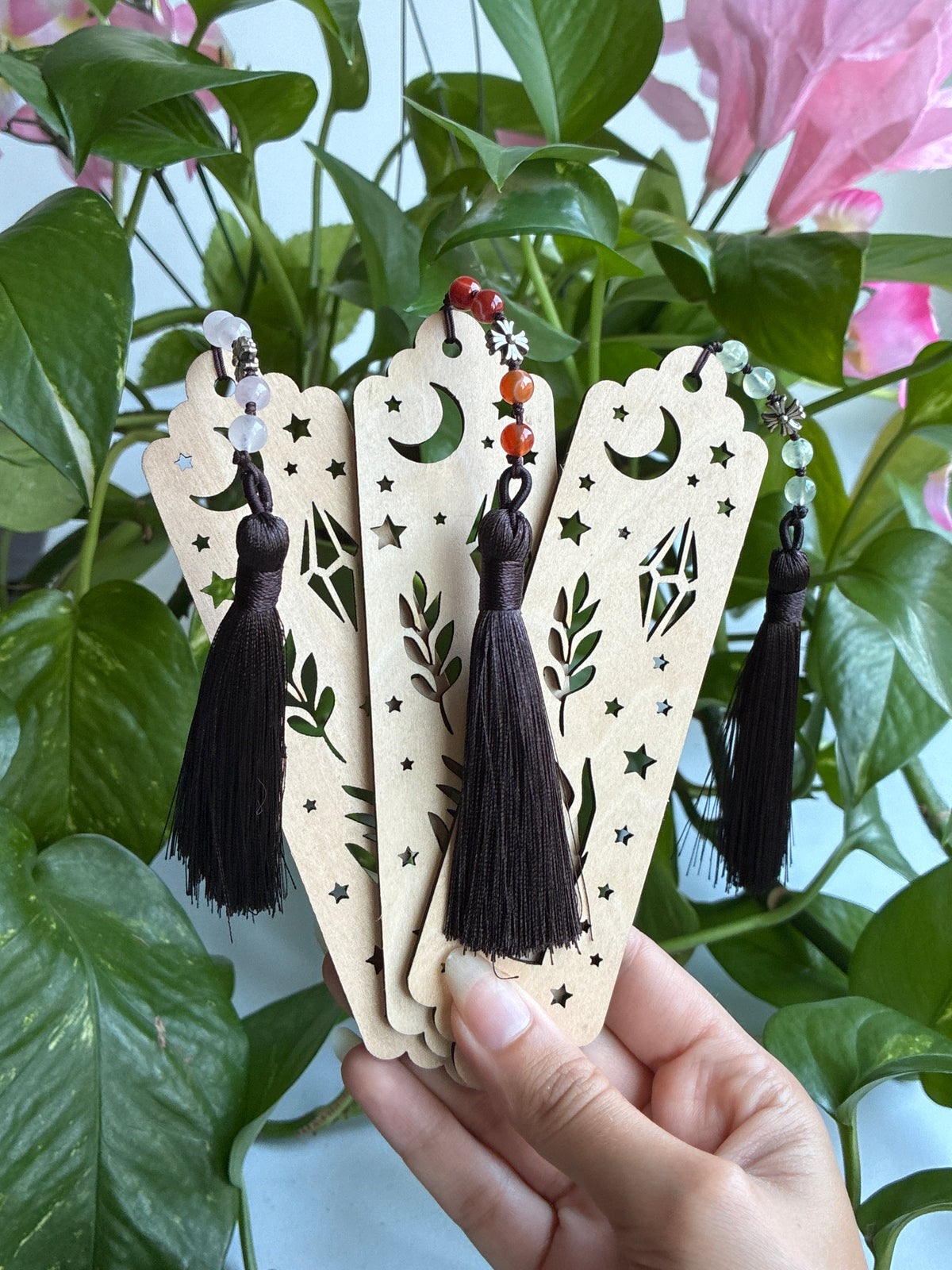 Black Healing Hand Wood Bookmark | You Pick Material