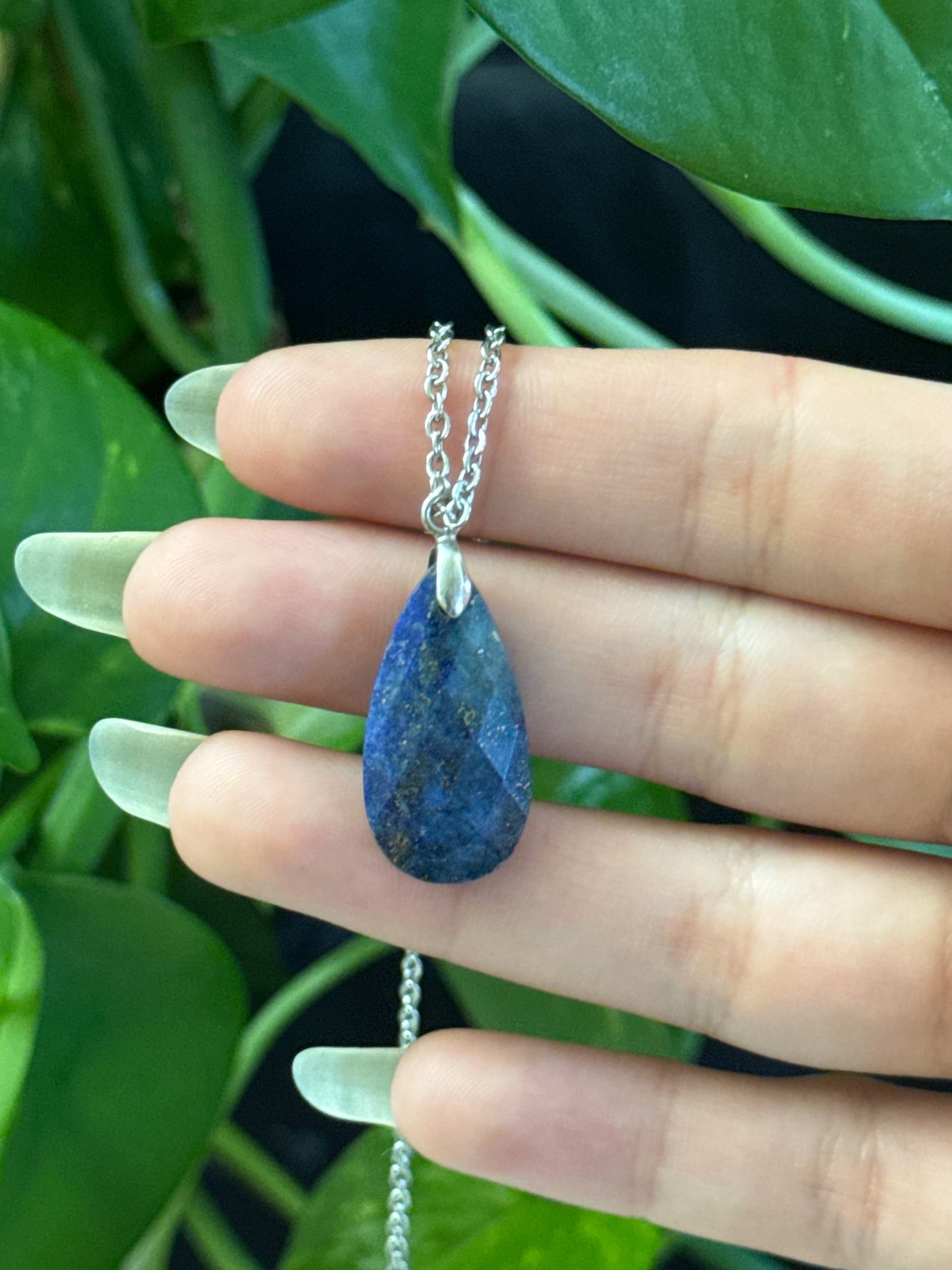 Lapis Lazuli Faceted Teardrop Necklace