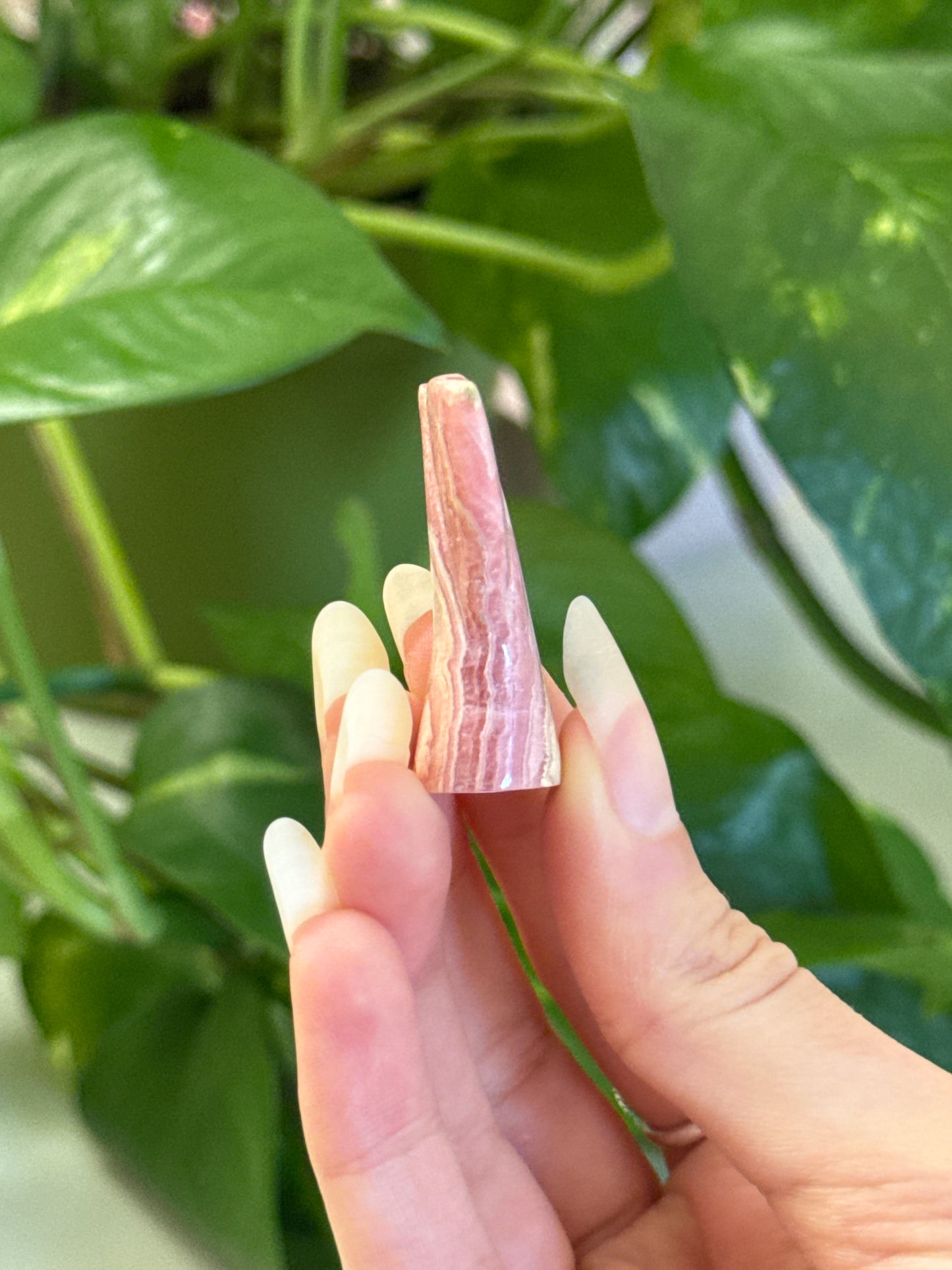 Rhodochrosite Mermaid Tail Carving